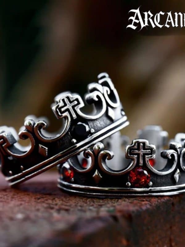 nhẫn chorme heart vương miệng chữ thập đính đá